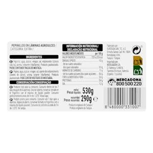 Pepinillos agridulces laminados Hacendado Tarro 530 g (290 g escurrido) Pack 2