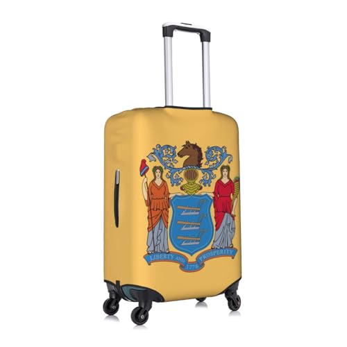 Travel Elastic Luggage Cover,Flag of New Jersey Print Suitcase protection cover Case Cover with zipper.3