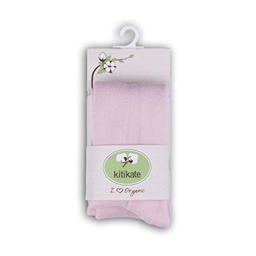 100% Organic Baby Basic Tights, GOTS (Pink, 12-18)