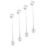 NUOLUX 4個ステンレス製ハニースティック 入り 蜂蜜 ジャム用攪拌器 家用キッチンツール 軽量 持ち運び便利 耐久性のあるリユーザブルデザイン