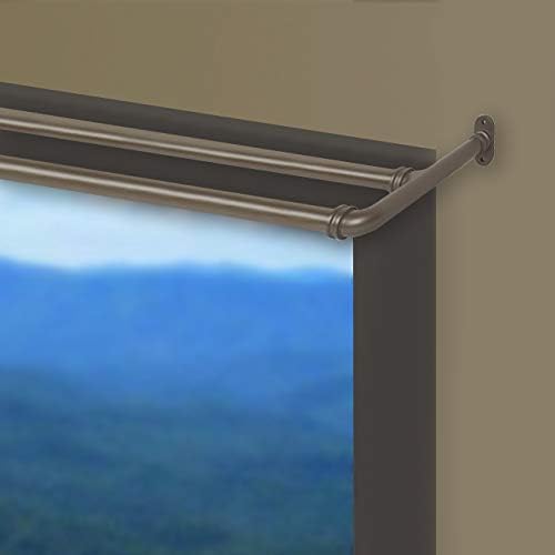 Miniatura 4 de A&F Rod Décor - Barra de cortina opaca doble de 58 pulgadas 48-84 pulgadas - Latón antiguo