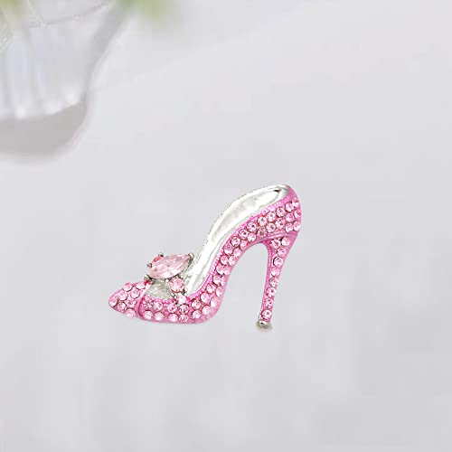 Image of High Heel Brooch Ladies Crystal Rhinestone High Heel Princess Shoes Women Stylish Charm Brooch Pin