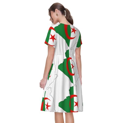Robe midi drapeau algérien fluide pour vos vacances d'été - 4