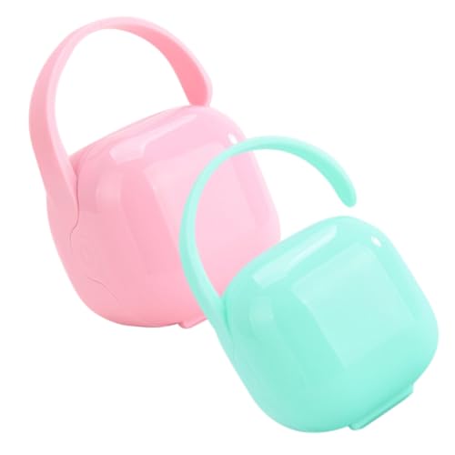 Vaguelly Convenient Pacifier Storage for Outdoor Use 2pcs Portable Soother Case Protective Dummy Storage Box
