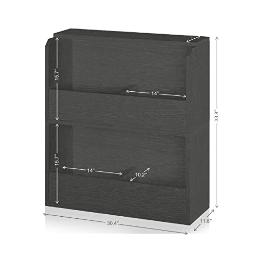 Way Basics Vinyl Record Shelf And Bookshelf 4 Shelf Media Storage, Charcoal Black #TOP2