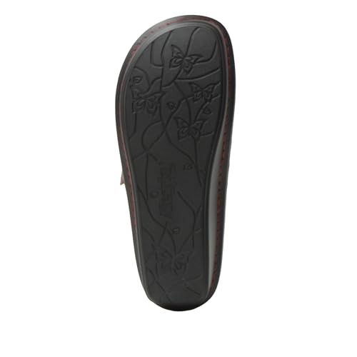 Image of Alegria Women's Brigid Leather Moc Toe Open Back Clog with Heel Cup