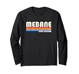 città natale in stile retrò anni70 anni80 di mebane, nc maglia a manica
