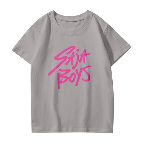 Girls Summer T Shirt Short Sleeve Crewnck Graphic Printed Tops Hip Hop Y2k Streetwear 3-13 Years4