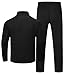 Rdruko Men's Fleece Sweat Track Suits 2 Piece Set Winter Warm Up Athletic Jogging Tracksuits Sweatsuits Sets,Black,L