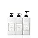 LIKEHOUSE CNC 27.05 oz Pump Bottle of The Bathroom, Waterproof Label Sticker,Pack of 3, Shower Plastic Bottles, Empty