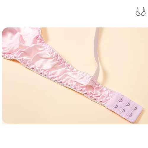 XWSM 2Pack Ultra-Thin 100% Mulberry Silk Bra Underwear For Women Double Sided Satin Triangle Bralette Soft Cup Daily Bra Top (Color : 2pcs Red, Size : 36/80AB) - Image 8