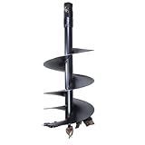 Titan Attachments 18' x 48' Auger Bit for Post Hole Digger, 2' Hex Connect, HD Steel, Digging Bit Only