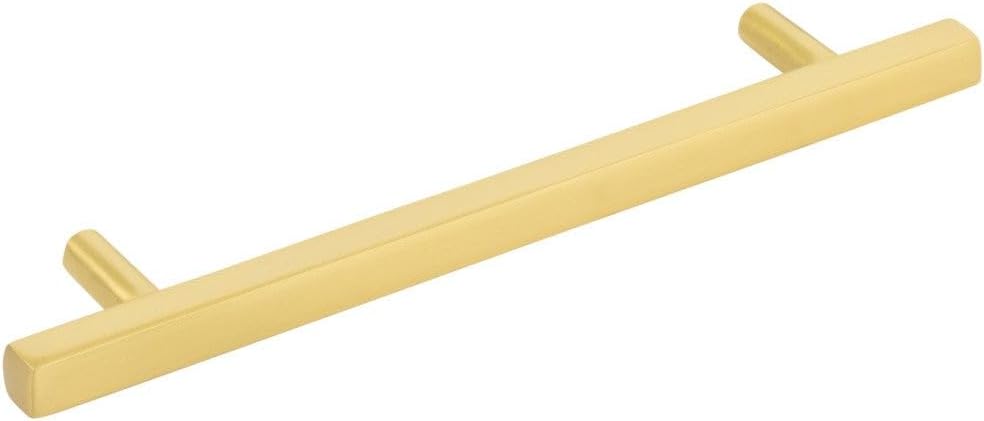 Jeffrey Alexander 128 mm Center-to-Center Brushed Gold Square Dominique Cabinet Bar Pull