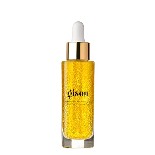 Gisou Honey Infused Hair Repair Serum – Strengthens & Seals Split Ends with Mirsalehi Honey & Plant-Based Keratin, Heat & UV Protection, 1 Fl Oz