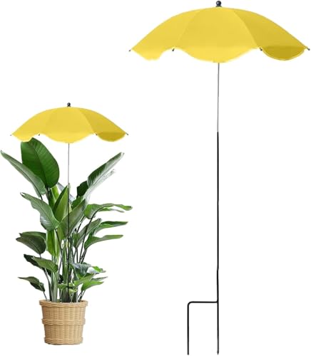Youning Mini parasol pour plantes réglable - Petites plantes - Protection solaire - Parasol de jardin - Pour l'extérieur - Plantes de balcon - Plantes en pot - Parterres de jardin, A/jaune