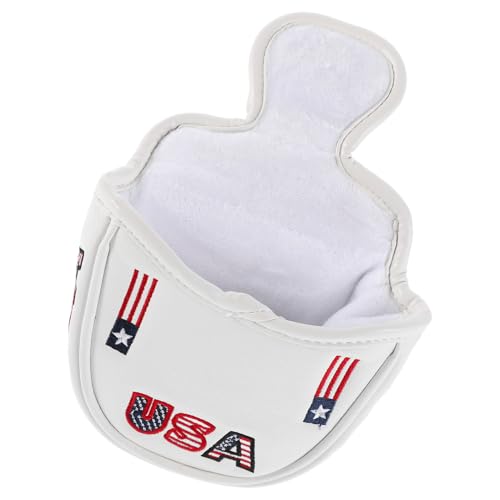 Housse putter maillet USA blanche en PU pour vos tournois et parcours de golf
