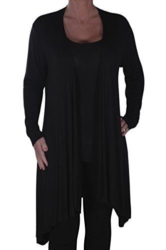 Eye Catch Plus - Della Asymmetrische Damen Freizeit Wasserfall Cardi Frauen Jersey Wrap Shrug Öffnen Strickjacke Eye Catch Plus - Della Asymmetrische Damen Freizeit Wasserfall Cardi Frauen Jersey Wrap Shrug Öffnen Strickjacke