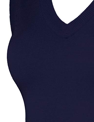 Women's Solid Basic V-Neck Sleeveless Soft Stretch Pullover Sweater Vest Top4
