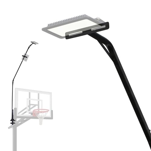 PROGOAL Basketball Hoop Light Support Frame Universal Fit for 12x8” 8x6 6x6” 5x5 Poles Solar Light Mounting Bracket Sturdy Galvanized Steel Labor Saving Arm Design (Light Not Included)