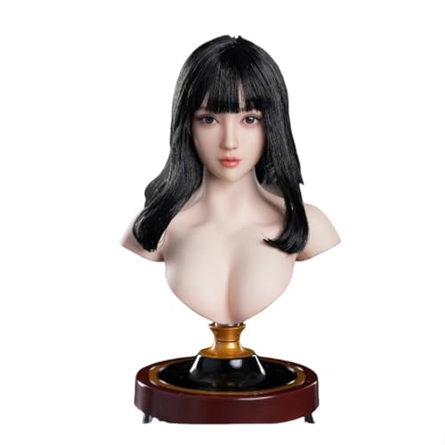 Tête de fille asiatique 1/6 de rechange avec cheveux noirs sculptés pour figurine PH TBL