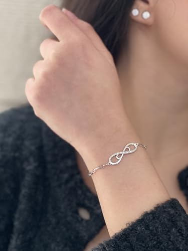 Image of Polar Light Signature Canadian Diamond Charm Bracelet in .925 Sterling Silver - Choice of Rolo or Paperclip Style Chain
