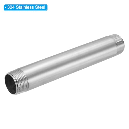 Conector de tubería PATIKIL de acero inoxidable G1" macho y 200 mm de longitud 4