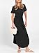 Prinbara Womens Summer Maxi Dress Casual Short Sleeve Tie Waist Split Long Tshirt Dresses 2026 Spring Vacation Cruise Clothes Black Medium