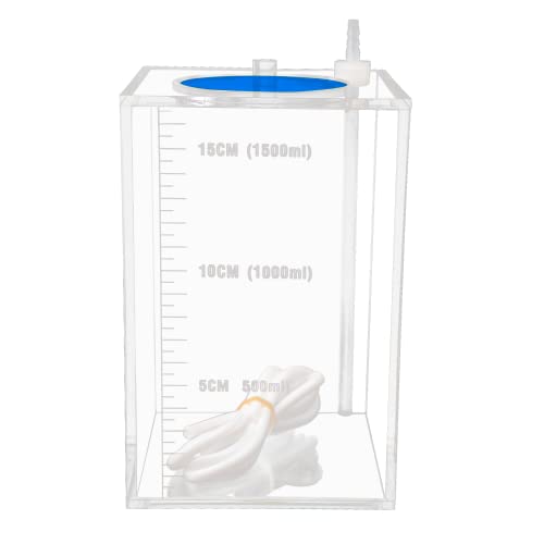 Image of Aquarium Choice Acryli Made Liquid Storage Bucket Dosing Pump Reservoir Container (4.25 * 4.25 * 6.5 Inch;1500ml /1.5L（Blue Version)