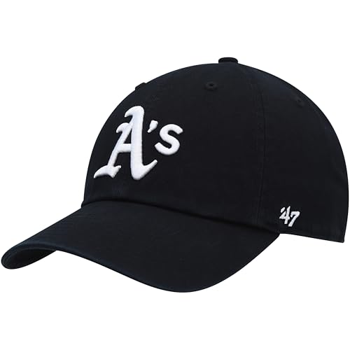 47 Brand MLB Black White Primary Logo Clean Up Adjustable
