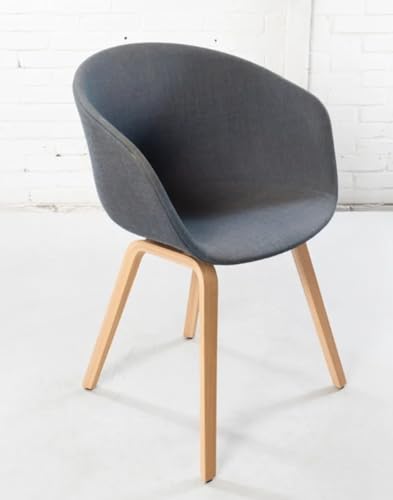 Image of Set of 2 Modern, Designer Chair for Home, Cafe, Hotel & Office (Grey Full Fabric)