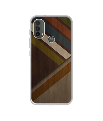 Image of Colorful Wooden Pattern Design Printed Silicon Soft TPU Back Case Cover for Motorola Moto E30 4G / E40 4G