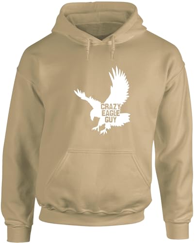 Hippowarehouse Crazy eagle guy unisex Hoodie hooded top Sand