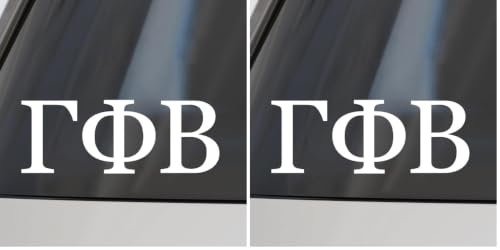 Image of Sorority Shop Gamma Phi Beta Car Decal Sticker- Greek Letters Design, Officially Licensed Gamma Phi Beta Sorority Window Sticker (Pack of 2)