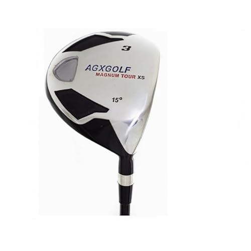 AGXGOLF Magnum XS #3 Fairway Wood: Left Hand Men's Tall Length (+1 inch) Regular Flex Graphite Shafts + Head Covers; USA Built!