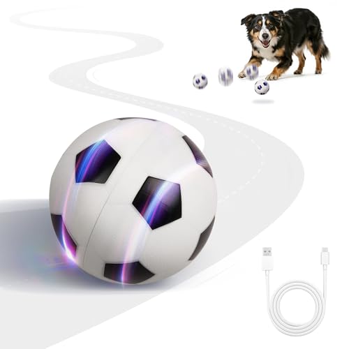 Pet Prime Balle Jouet Intelligent Auto-Roulant pour Chien – Ballon de Foot Rechargeable avec 2 Modes de Jeu, Détection Tactile, Design Durable – Idéal pour Intérieur et Extérieur (8 cm)