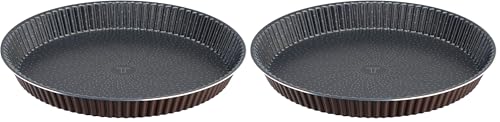 Tefal Success Moule à tarte 30 cm, Revêtement antiadhésif sûr, Aluminium 100% recyclé, Fabriqué en France, Chocolat J1608402