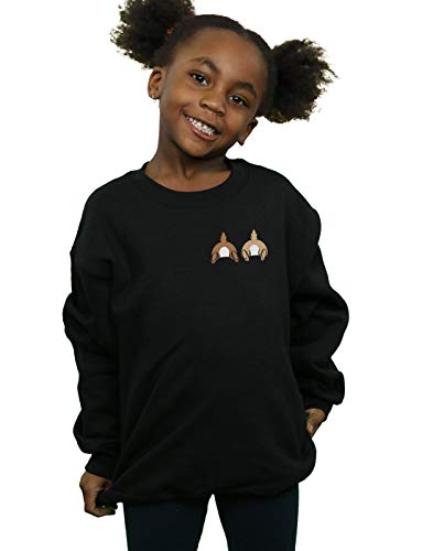 Disney Girls Chip N Dale Backside Breast Print Sweatshirt Black 7-8 Years