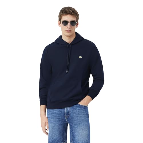 Lacoste Herren-Kapuzenpullover, Nicht gebürstet, Fleece, 1 Stück, Marineblau, S – Ansicht 2