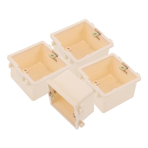 Uonlytech Scatola Porta Prese da Incasso in Pvc Tipo 86, Scatola Nascosta Elettrica Resistente alla Pressione, Set da 4 Pezzi per Installazioni a Muro e Progetti Elettronici