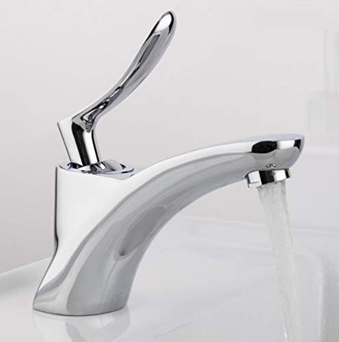 Robinet de lavabo chromé mélangeur eau chaude et froide pour salle de bain classique