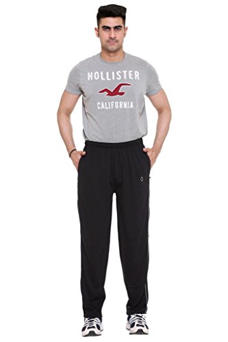 Image of Colors & Blends -Black- Cotton Blended Track Pants with Zipper Pockets- Size 5XL