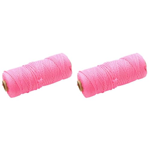 Faithfull FAIBLHVP Hi-Vis Pink Braided Nylon Brick Line String 100M (330ft) Breaking Strength 26.4kg) (Pack of 2)