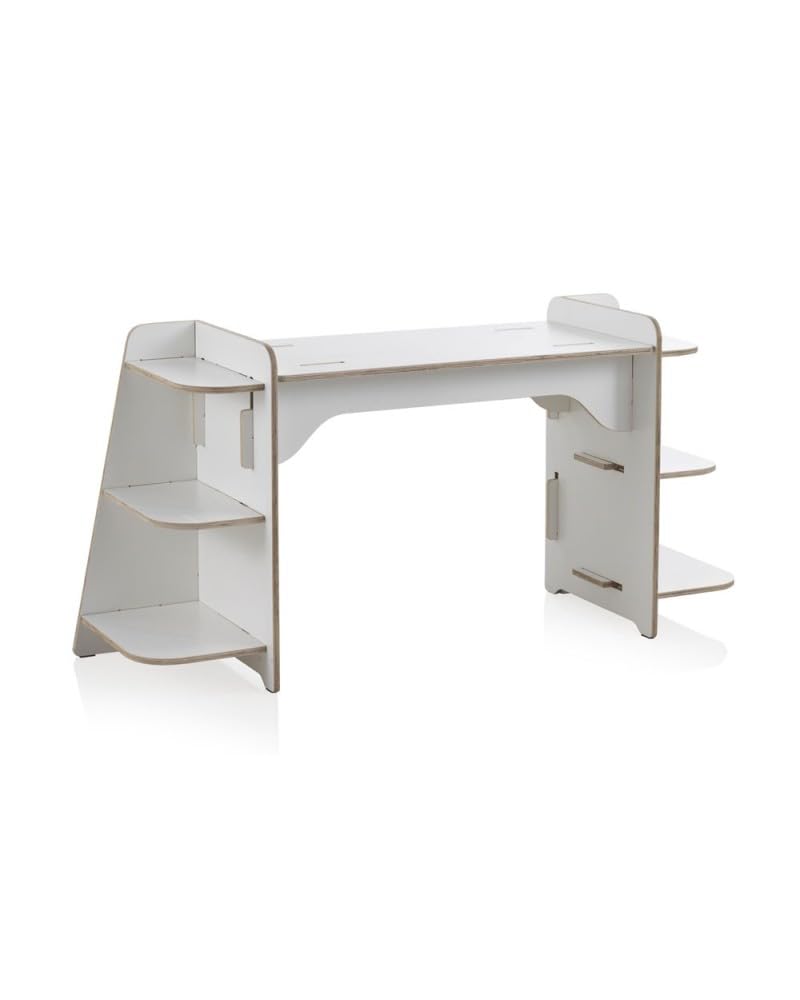 Bureau enfant bois blanc laminé anti-rayure facile à nettoyer