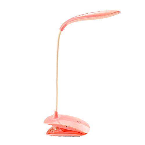 LED Book Light Rechargeable for Reading or Work,Glare-Free Soft Lights for Eye Protection,16 LEDs,3 Levels of Brightness Adjustable,Clip on The Book or Laptop Pink