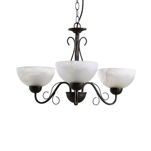 Lindby Pendelleuchte Mohija (Landhaus, Vintage Rustikal) in Schwarz aus...