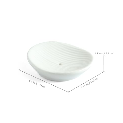 Image of ExclusiveLane 'Classic Calm' Ceramic Soap Dispenser Set for Bathroom Wash Basin Bathroom Accessories Set of 3 (Liquid Soap Dispenser, Toothbrush Holder, Soap Tray Holder, Hand-Embossed)