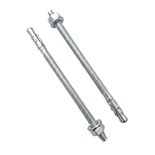 Pernos de Anclaje M6 x 100 mm (20 uds) | Acero Galvanizado | Anclajes Inoxidable para Cargas Pesadas