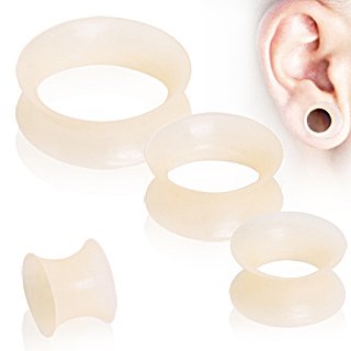 Pierced Owl - Ultra Thin Silicone Double Flared Flesh Tone Tunnel Plugs, Sold as a Pair4