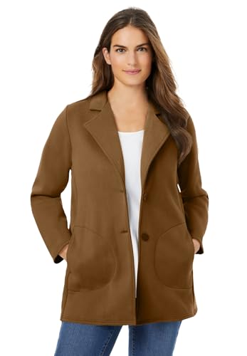 Woman Within Plus Size Knit Blazer Oversized Work & Casual