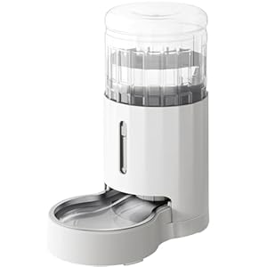 CZPET Automatic 4L Dog and Cat Water Dispenser with Stainless Steel Bowl Gravity Waterer,100% BPA-Free,Large Capacity and Drinking Area Noise-Free for Pets